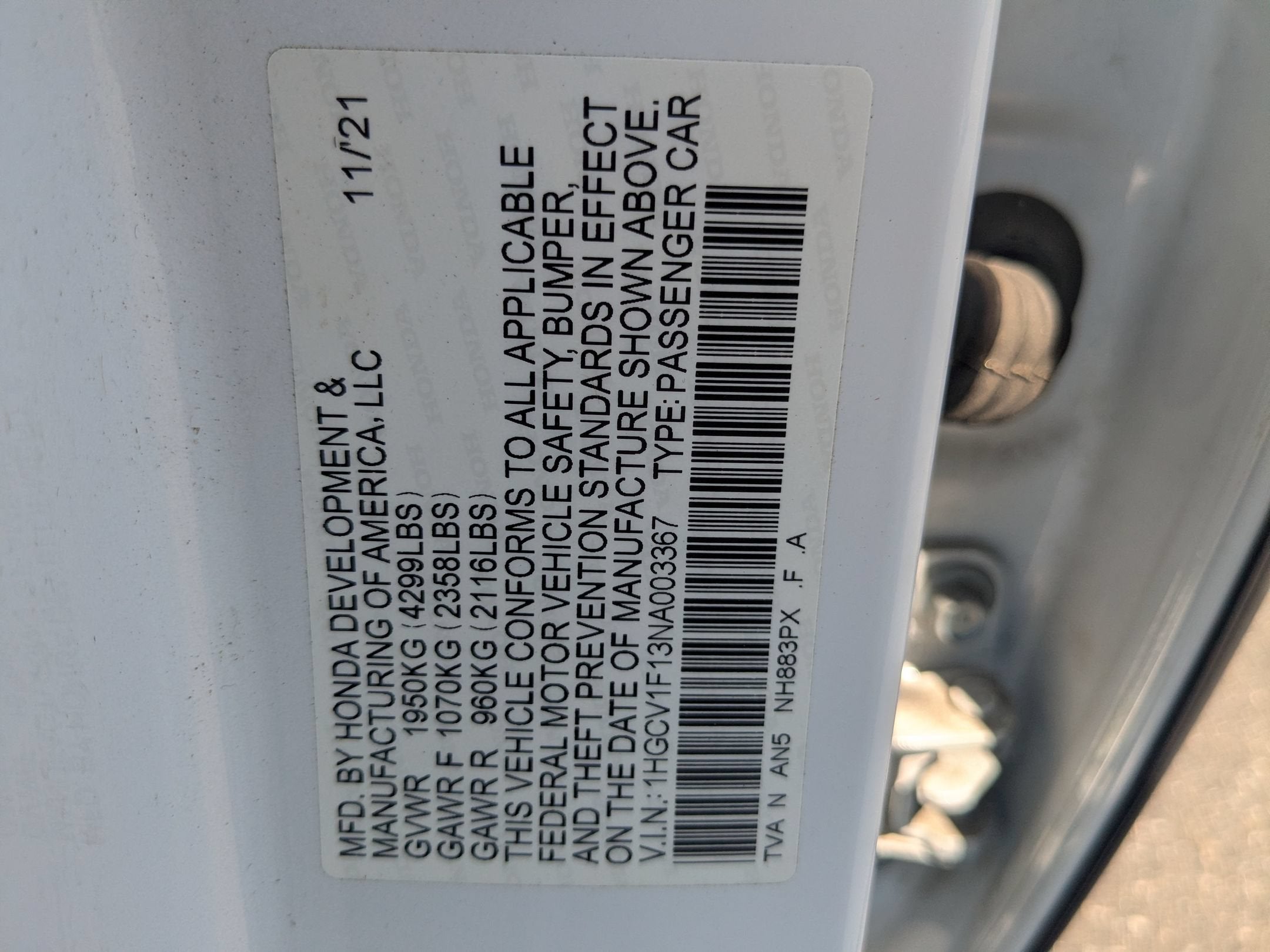 2022 Honda Accord Sedan LX