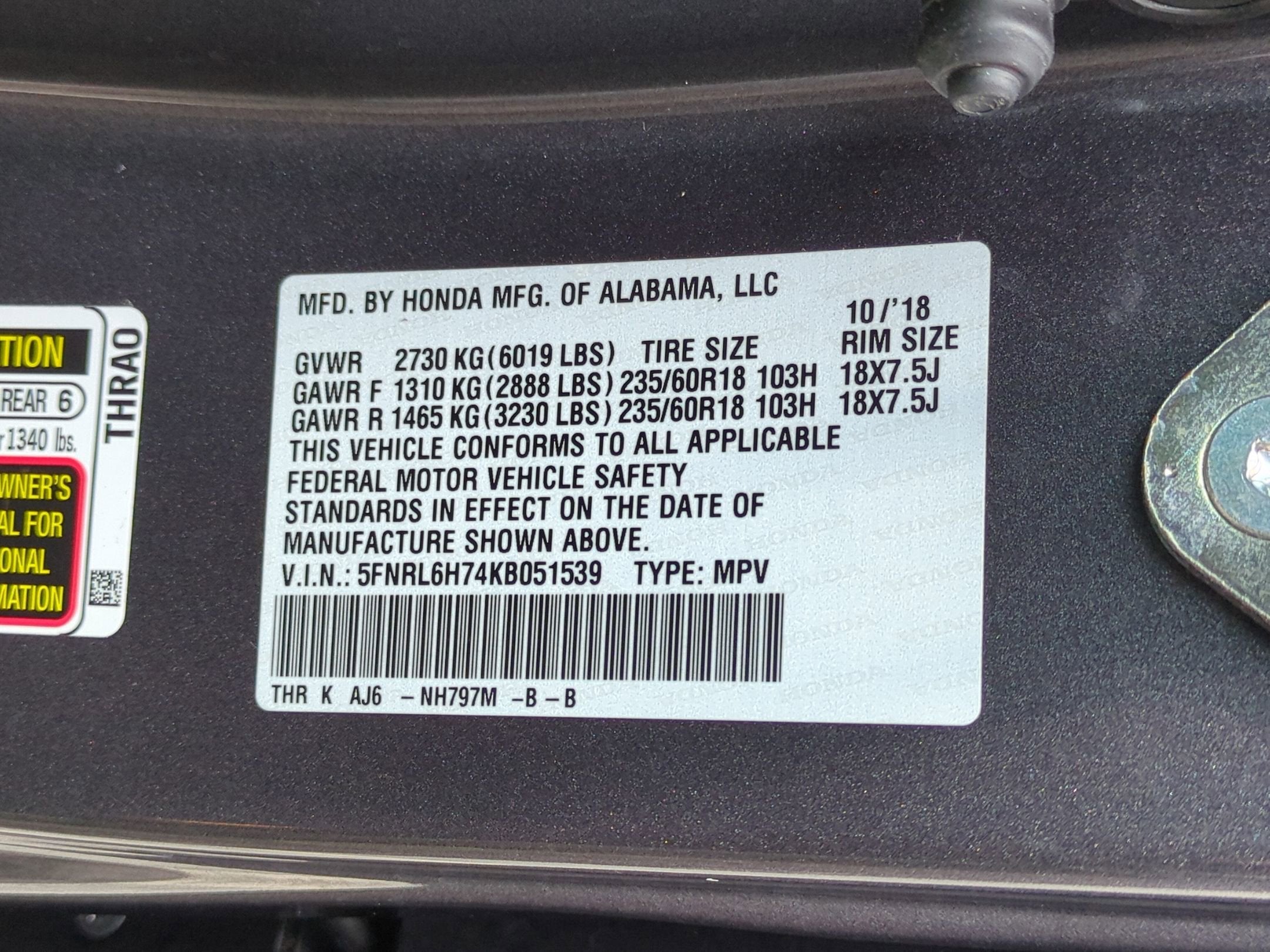 2019 Honda Odyssey EX-L