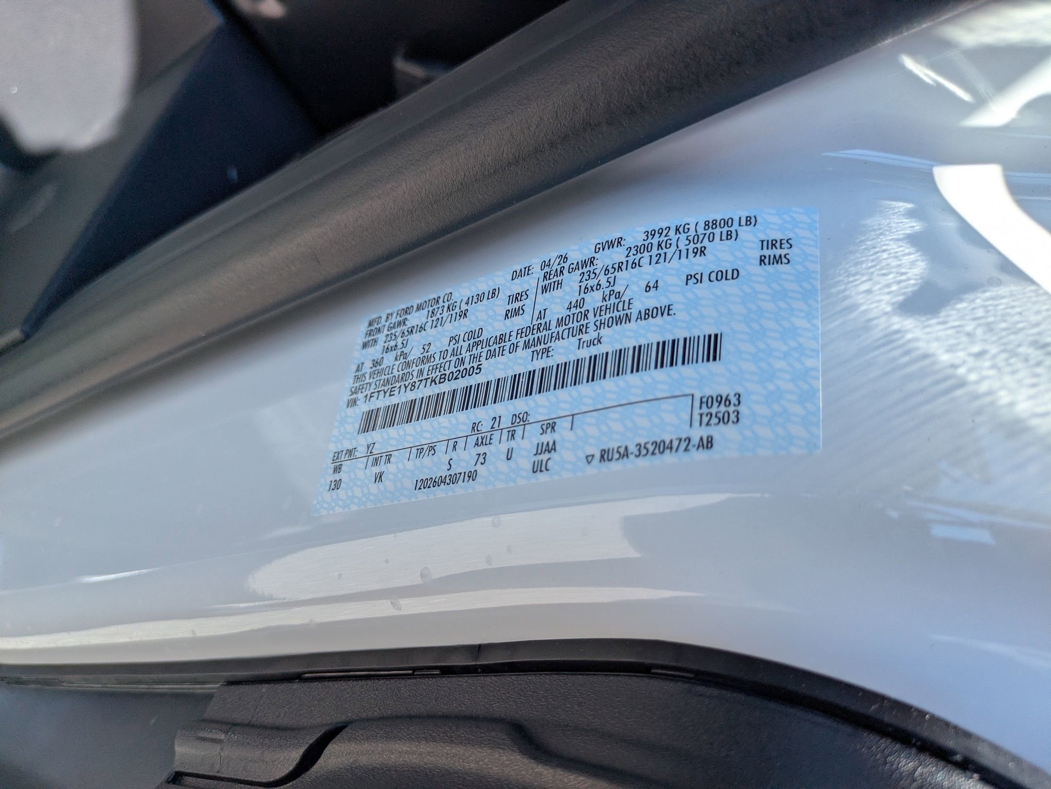 2026 Ford Transit Cargo Van Base