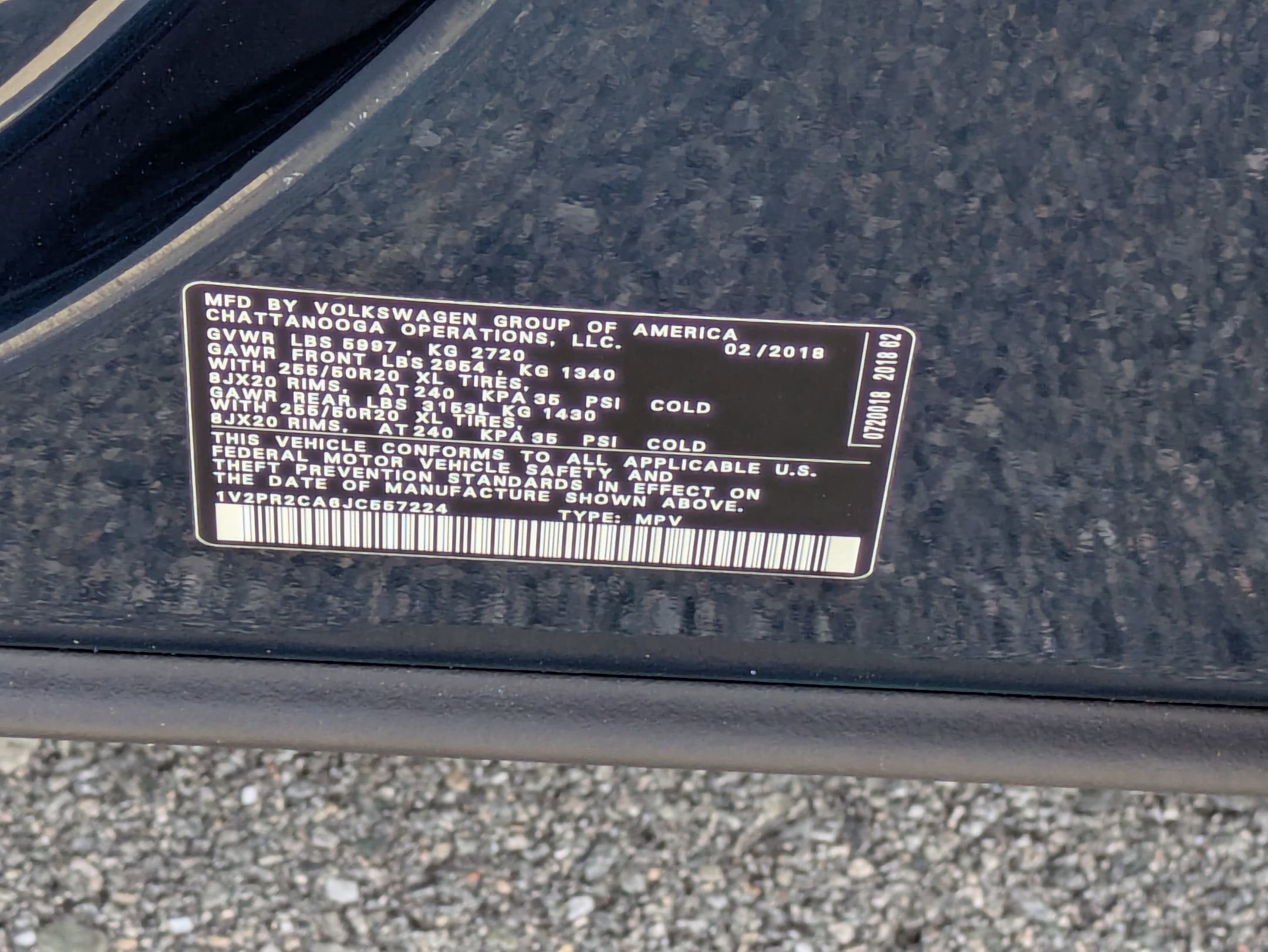 2018 Volkswagen Atlas 3.6L V6 SE w/Technology